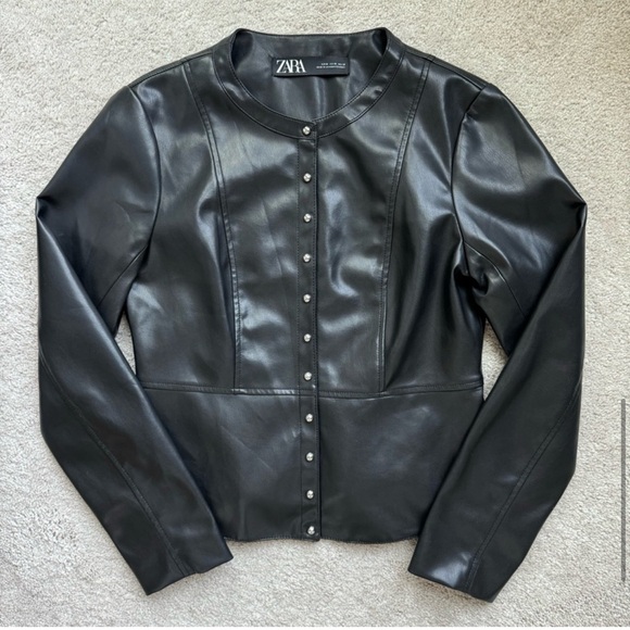 Zara Faux Leather Jacket - Picture 7 of 13